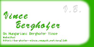 vince berghofer business card